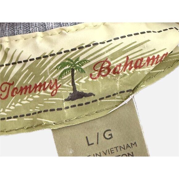 Tommy Bahama Sweater Mens Size L Yellow Beige 1/4 Zip Reversible Pullover Preppy - Picture 6 of 10